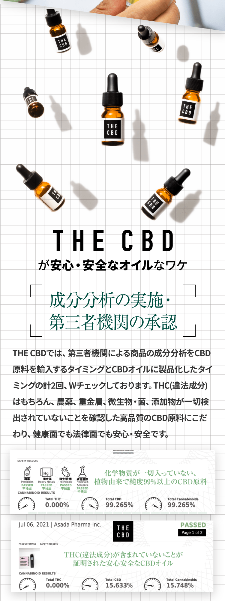 THE CBDが安心・安全なオイルなワケ
